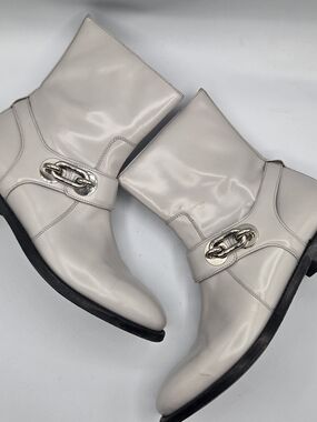 Balenciaga Cement Leather Ankle Biker Moto Engineer Boot Size 36